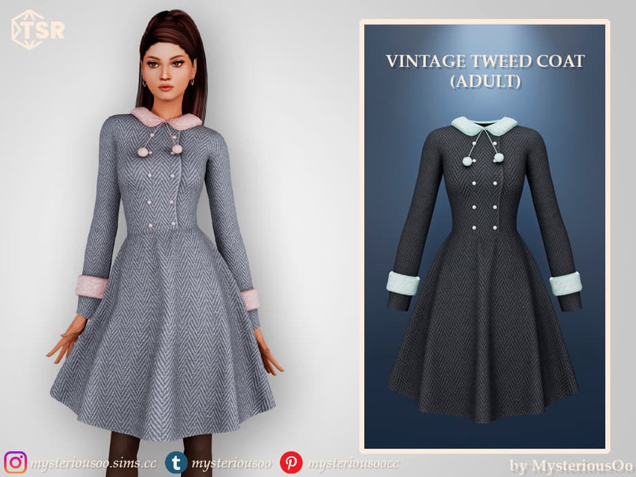 Пальто Vintage tweed coat (adult+child)